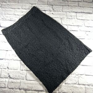 Coldwater Creek Womens Black Floral Lace Pencil Skirt Size 8 Lined Knee Length